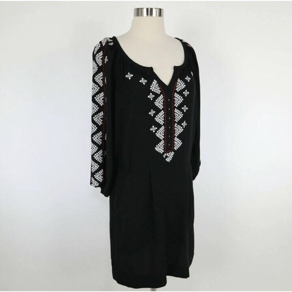 Nanette Lepore Mariachi Sheath Womens Boho Dress Size 6 Embroidered Black NEW - Picture 12 of 16